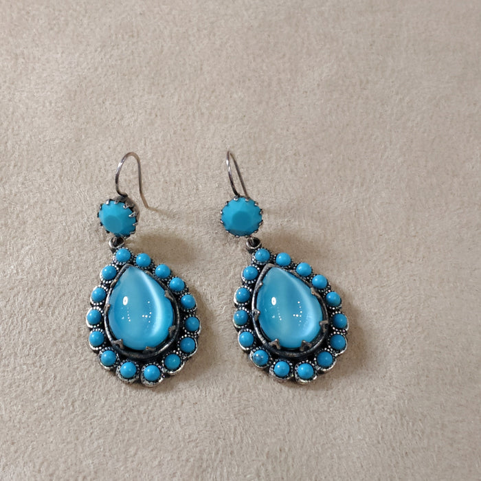Askew London Blue Earrings Glass unsigned - The Hirst Collection