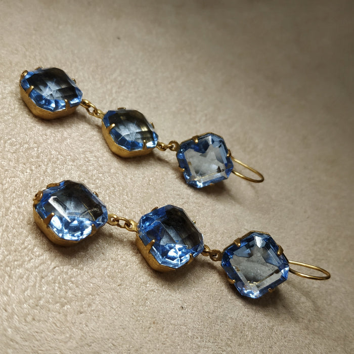 Askew London blue crystal drop earrings - The Hirst Collection