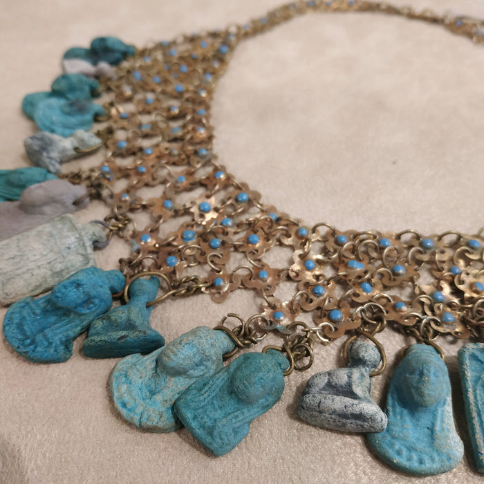 Egyptian Revival Charm Necklace Turquoise - The Hirst Collection