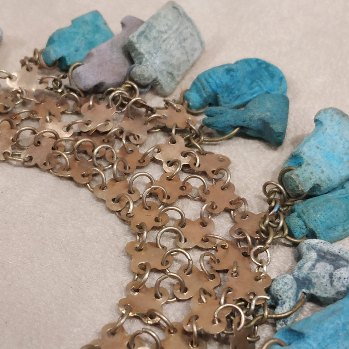 Egyptian Revival Charm Necklace Turquoise - The Hirst Collection