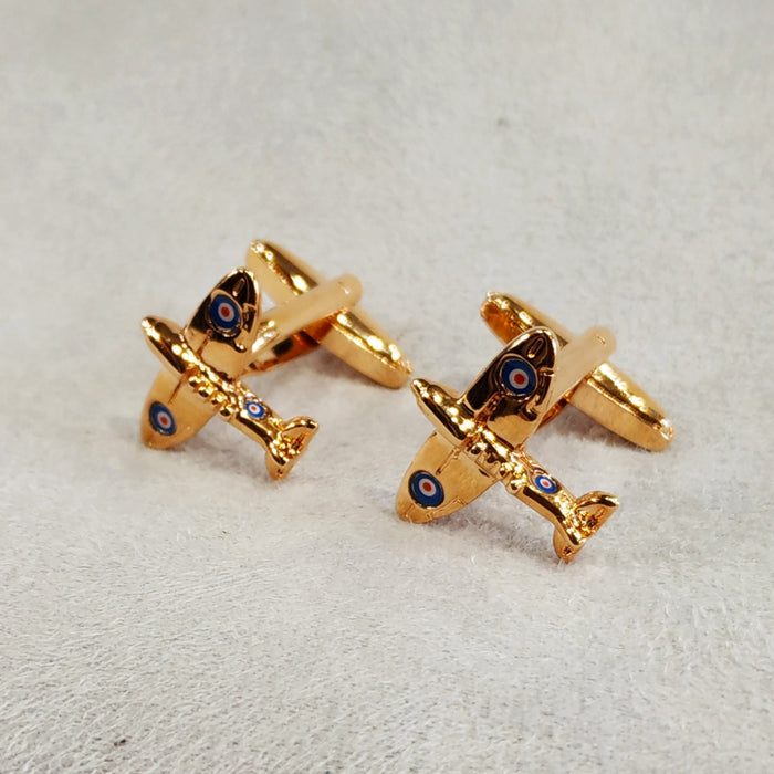 Spitfire rose gold plated cufflinks - The Hirst Collection