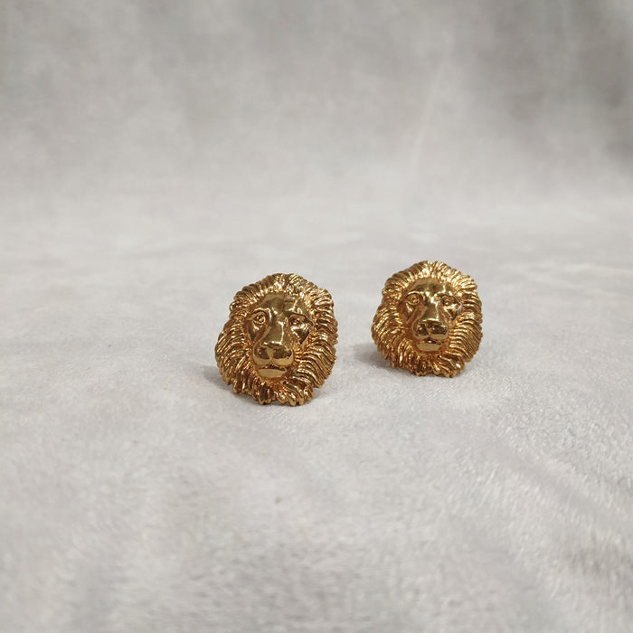 Golden Lion Head Cufflinks - The Hirst Collection