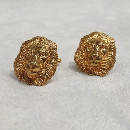 Golden Lion Head Cufflinks - The Hirst Collection