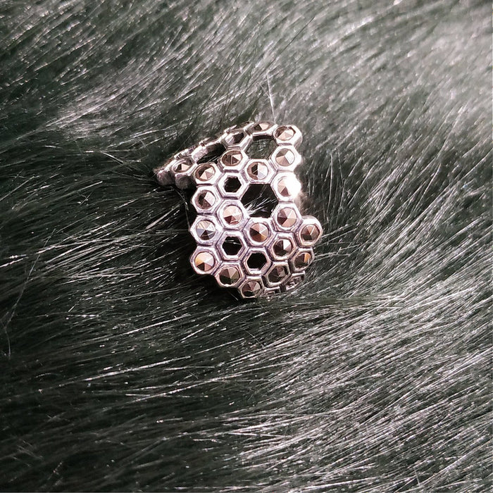 Honeycomb Ring in Silver Marcasite - The Hirst Collection