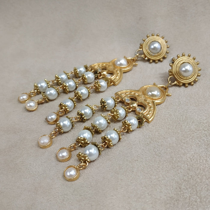 Vintage Rima Ariss Drop Pearl Chandelier Earrings - The Hirst Collection