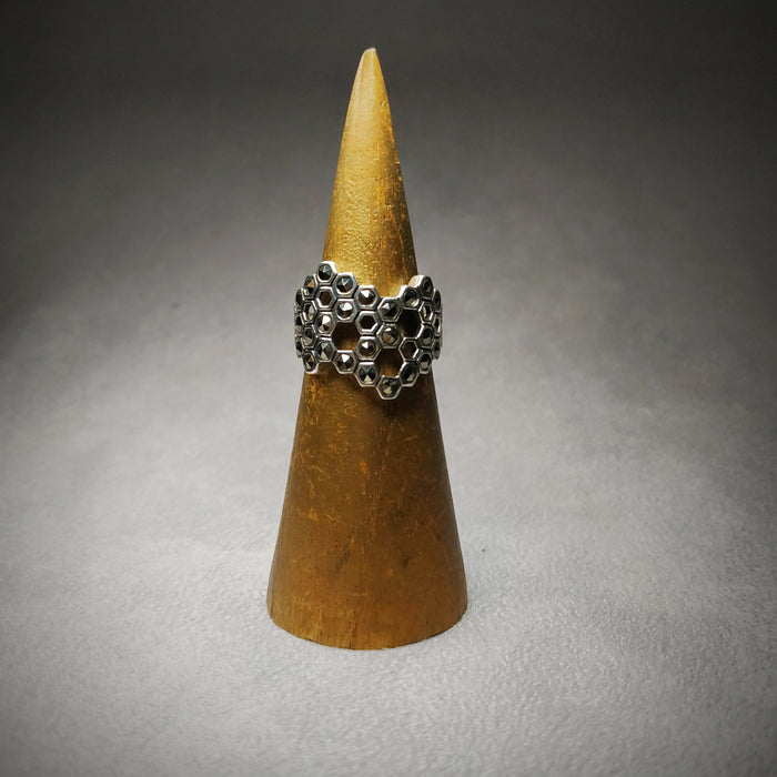 Honeycomb Ring in Silver Marcasite - The Hirst Collection