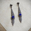 Lapis Lazuli Art Deco Articulated Earrings in Silver - The Hirst Collection