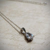 Clear Crystal Teardrop Pendant Silver Marcasite - The Hirst Collection
