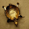 Turtle Brooch Gold Brown Enamel Glass Stones by Sardi - The Hirst Collection
