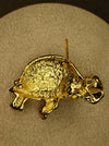 Sphinx Turtle Brooch Vintage Brown Enamel - The Hirst Collection
