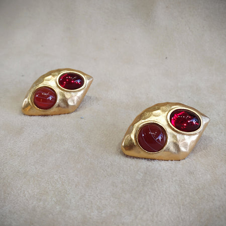 Yves Saint Laurent  Earrings Red  Gold Pierced earrings - The Hirst Collection