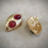 Yves Saint Laurent  Earrings Red  Gold Pierced earrings - The Hirst Collection