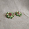 Marie Ferra Multi coloured pastel vintage flower clip on earrings - The Hirst Collection