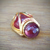Poured glass Pink Red Golden Brooch  by Rose Cardin - The Hirst Collection
