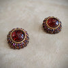 Dominique Aurientis statement Amber Purple Clip on Earrings - The Hirst Collection