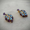 Vintage Purple Blue Drop Leaf Earrings by Mitchel Maer for Christian Dior - The Hirst Collection