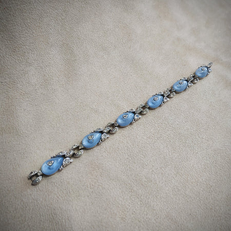 Icy blue  glow vintage Trifari bracelet - The Hirst Collection