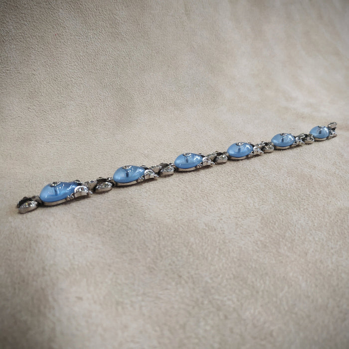 Icy blue  glow vintage Trifari bracelet - The Hirst Collection