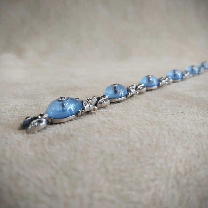 Icy blue  glow vintage Trifari bracelet - The Hirst Collection