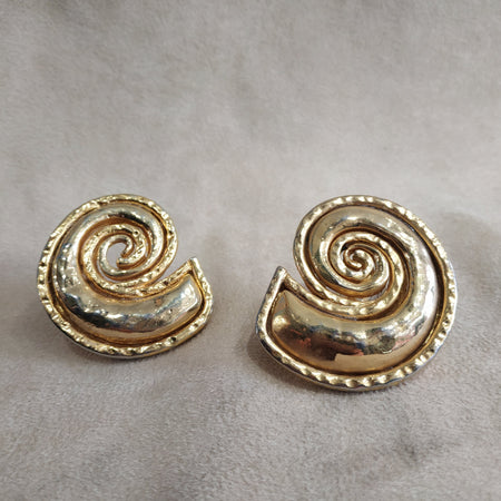 Edouard Rambaud Chunky Gold Spiral clip on earrings - The Hirst Collection