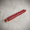Askew London Red Crystal Triple row Bracelet - The Hirst Collection