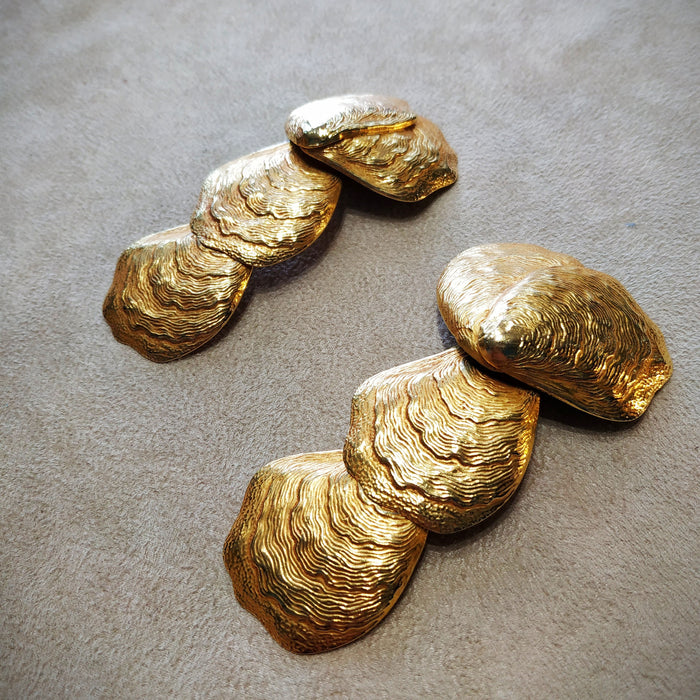 Dominique Aurientis statement Golden Shell  Earrings - The Hirst Collection