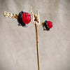 KJL Red Black Vintage Clip on Earrings by Kenneth Jay Lane - The Hirst Collection
