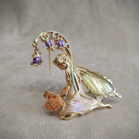 Kirks Folly Brooch Bluebell fairy Butterfly - The Hirst Collection