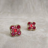 Quatrefoil Red Gold Clip On Earrings by Askew London - The Hirst Collection