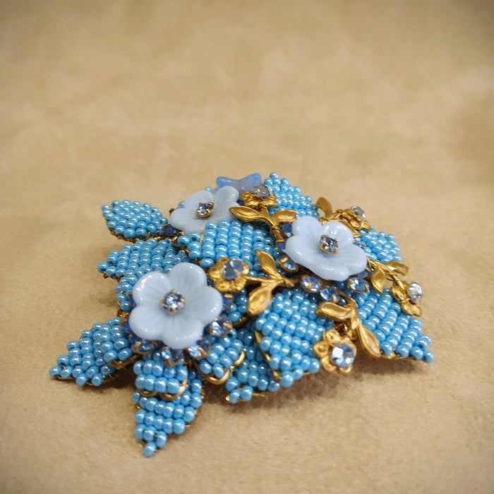 Stanley Hagler Blue Flower Brooch - The Hirst Collection