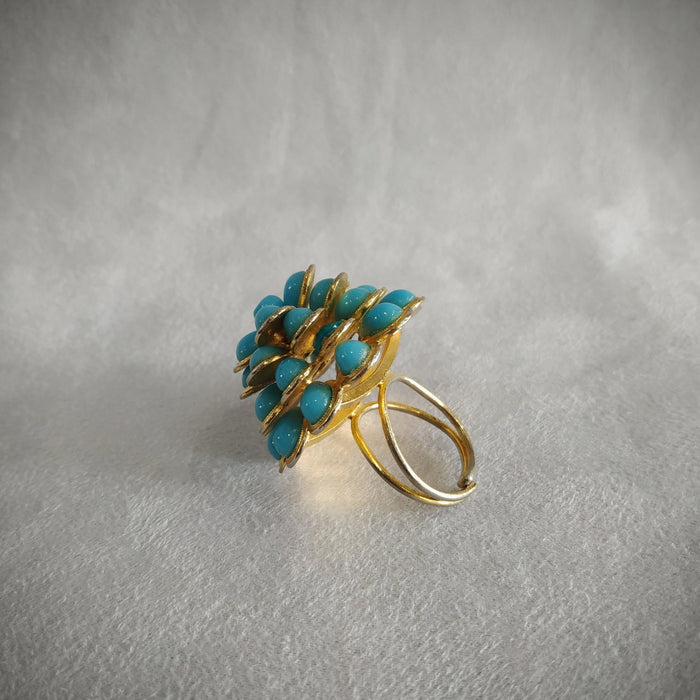 Christian Dio 1966 Turquoise flower vintage statement  ring - The Hirst Collection