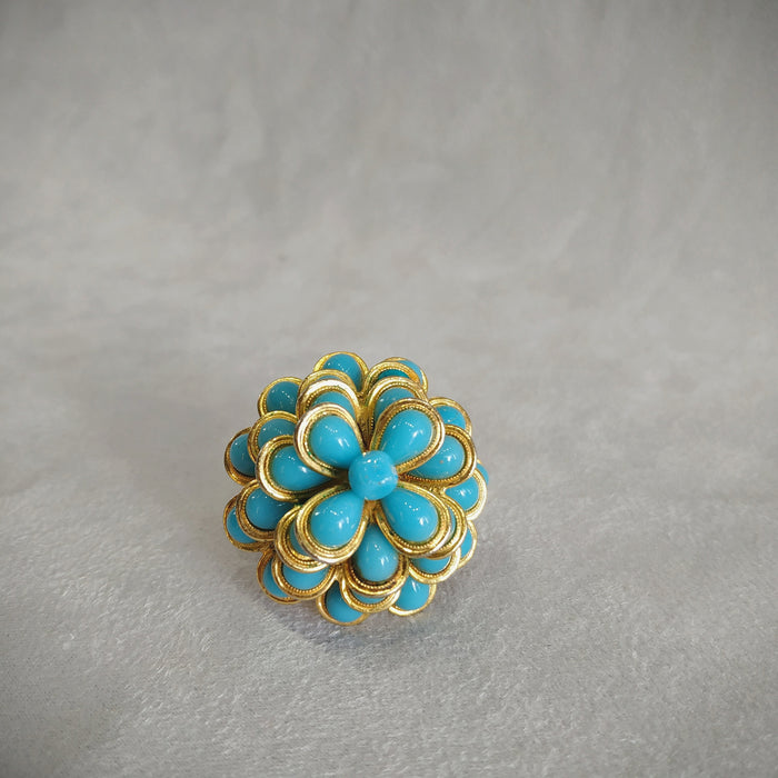 Christian Dio 1966 Turquoise flower vintage statement  ring - The Hirst Collection