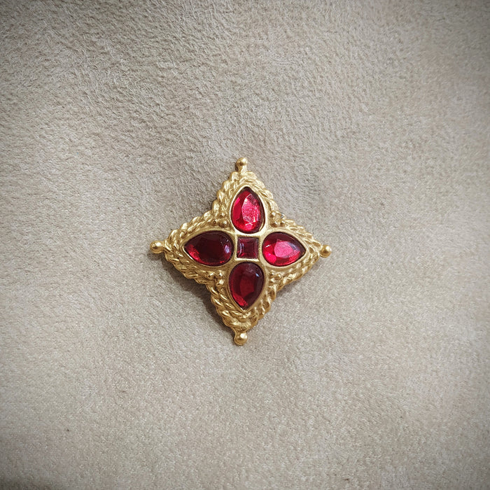 Red star cross Brooch by Rima Ariss Gold - The Hirst Collection