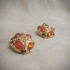 Chunky Amber Yellow Vintage Clip on  Earrings - The Hirst Collection