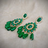 Kenneth Jay Lane. Jade Green glass Chandelier Vintage Clip on Earrings - The Hirst Collection