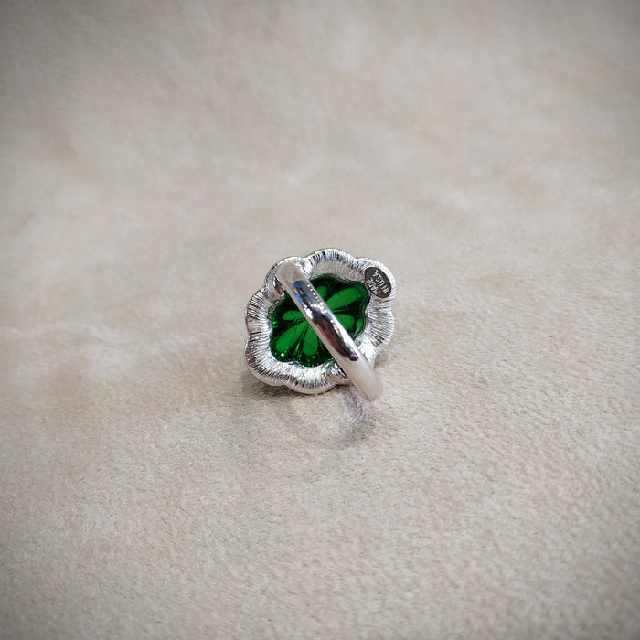 Kenneth Jay Lane Emerald Green Glass Statement ring - The Hirst Collection