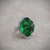 Kenneth Jay Lane Emerald Green Glass Statement ring - The Hirst Collection