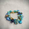 Askew London Blue Turquoise Charm Bracelet Gold Plated Vintage Glass Crystal - The Hirst Collection