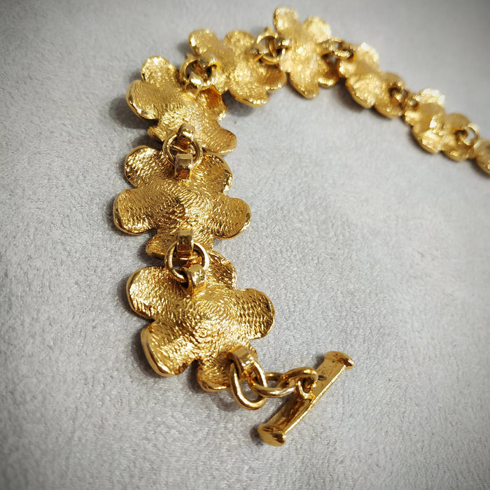 Yves Saint Laurent golden flower bracelet - The Hirst Collection