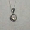Sparkly Mother of Pearl Marcasite Silver Pendant - The Hirst Collection