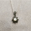 Pearl Flower Marcasite silver small pendant - The Hirst Collection