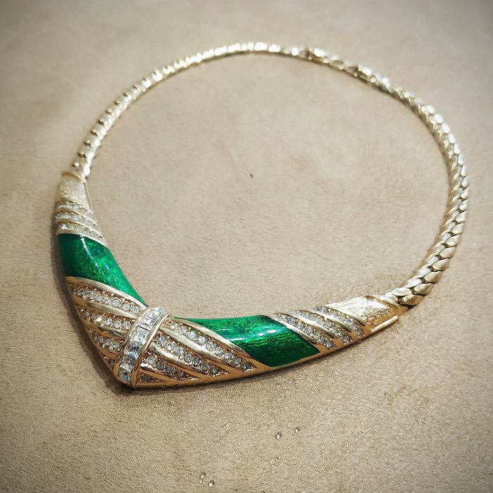 Christian Dior Vintage Green Necklace - The Hirst Collection