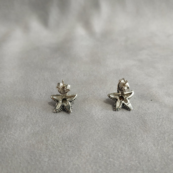 Silver Pearl Starfish Earrings - The Hirst Collection