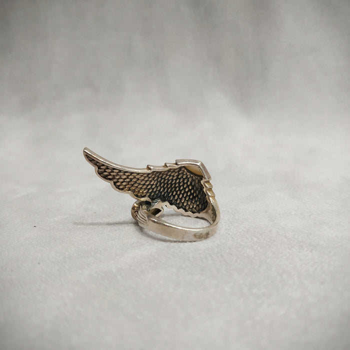 Silver Marcasite Mother of Pearl Wing Ring - The Hirst Collection