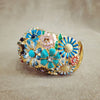 Kenneth Colourful Floral Enamel Cuff Bracelet - The Hirst Collection