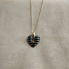Black enamel Heart Pendant Necklace - The Hirst Collection