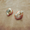 Kenneth Jay Lane Coral Conch Shell clip on Earrings - The Hirst Collection