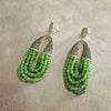 Waterfall Chandelier olive green Peridot crystal pave earrings - The Hirst Collection