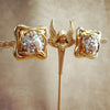 Jacky De G Chunky Vintage Gold Square pearl  Earrings - The Hirst Collection