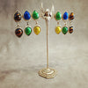 Rima Ariss Green Blue Foil Glass Clip On Drop earrings - The Hirst Collection